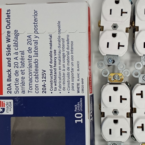 Leviton Back & Side Wire Outlets 20 A-125 V Set of 11 - Picture 4 of 8